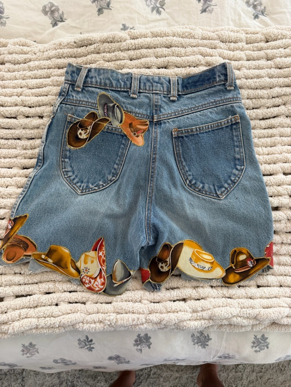 Patchworks Custom Western Denim Shorts